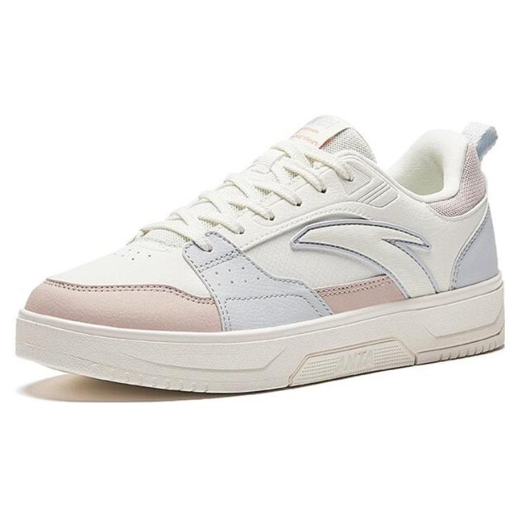New Anta Slip Resistant Low Top Skateboard Shoes Women's White Gray 122348011-2