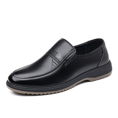 FashionFashion New Designer Soft Leather Casual Shoes for Men Spring Autumn Black Men's Dress Shoes