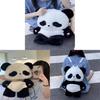 Plush Panda Backpack For Girls Soft Cartoon School Bag With Zipper Pocket