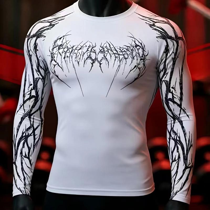 Herren Rashguard Rash Guard Surf Langarm Jiu Jitsu T-Shirt Herren Kompressions-Rash Guard M
