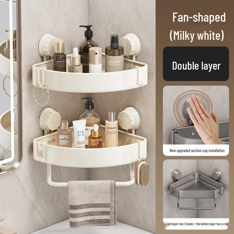MDNG Suction Cup Corner Bathroom Shelf