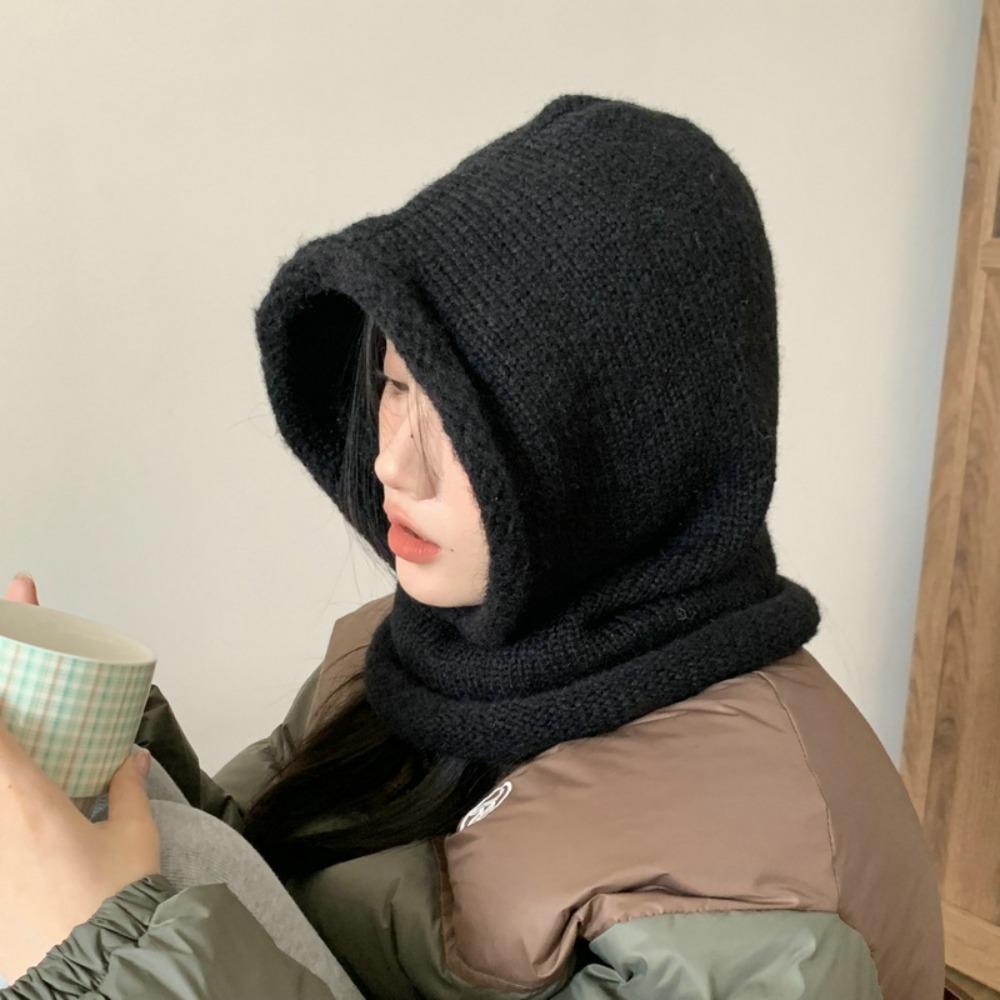 

Ветрозащитная зимняя теплая вязаная шапка-балаклава, шерстяная пряжа, велосипедная защитная шапка для ушей, аксессуары