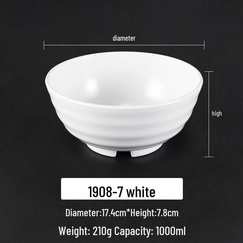 Commercial White Melamine Noodle Bowl