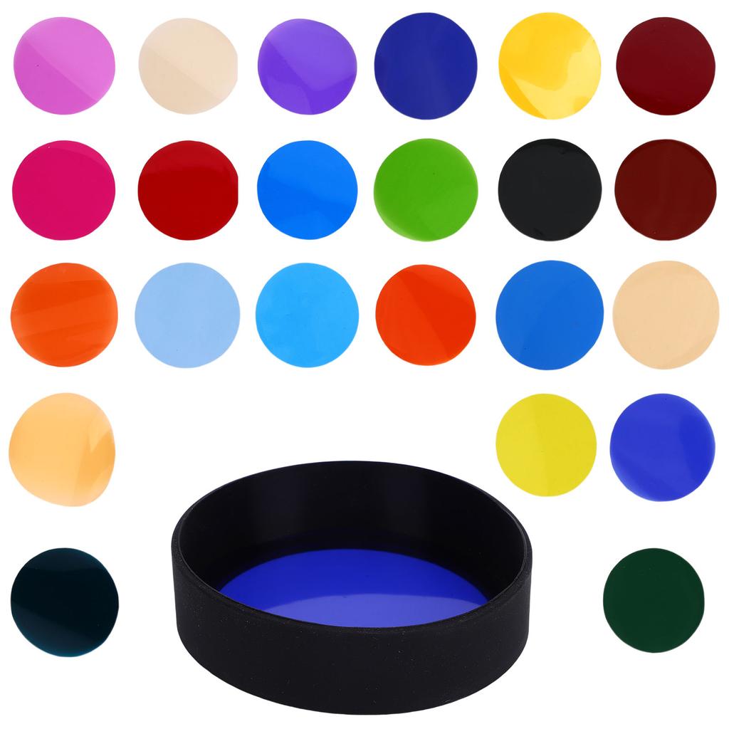 24 Color Gel Filter Set Circular Flash Light Filters for Photography Video LED Flashlight Accessory