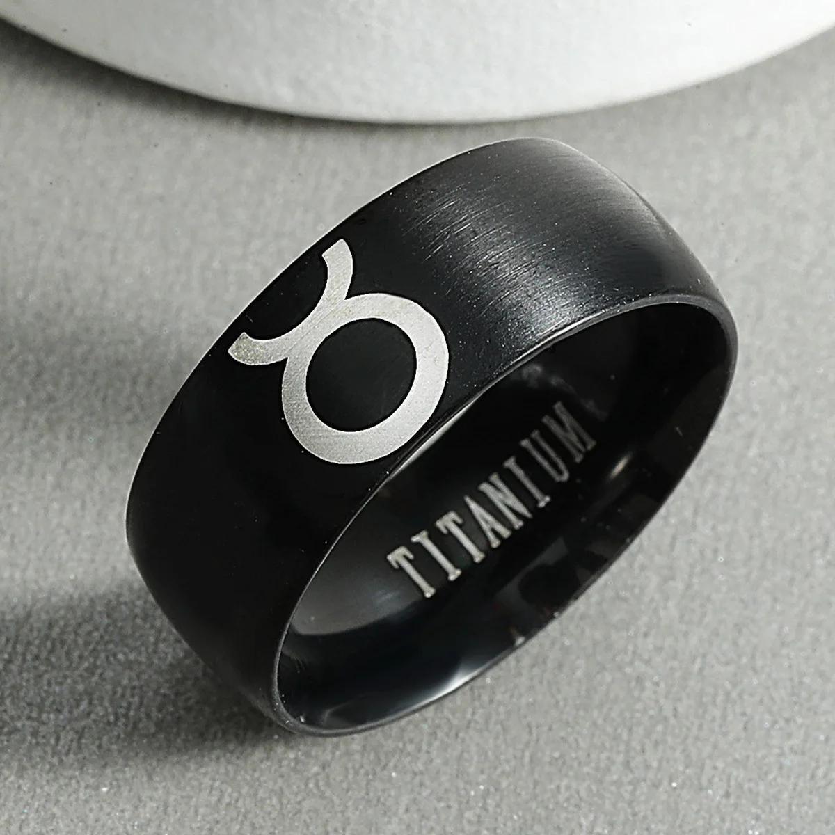 Edelstahl Zwölf Sternzeichen Ringe Steinbock Jungfrau Wassermann 12 Horoskop Tierkreiszeichen Ringe Für Frauen Männer Modeschmuck 13 gray