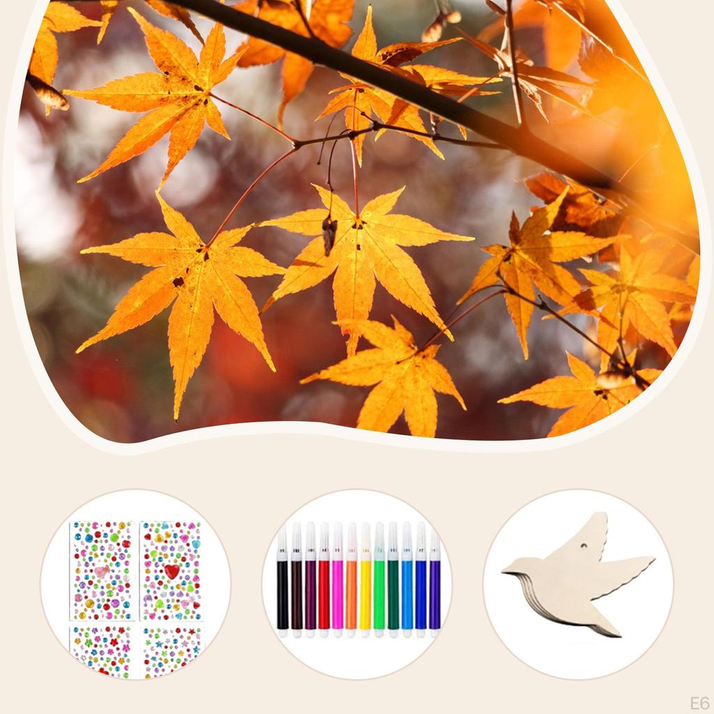 36 Pieces Thanksgiving Hanging Autumn Tree Ornaments Wood Maple Leaf Decoration Farmhouse