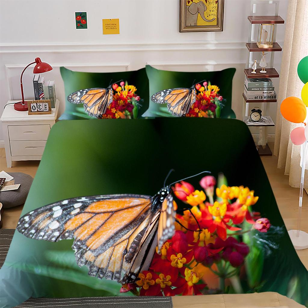 Set de lenjerie de pat pentru acasă, cu imprimare digitală 3D, husă de pilotă, față de pernă, set de lenjerie de pat, dimensiune completă, pentru pat simplu/dublu, pentru decorarea casei