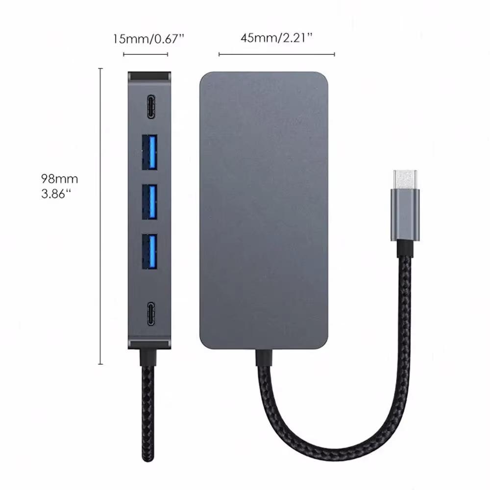 Docking Station Hub Usb 3.0 Multifunctional, Usbc, Pd100w, 2 HDTV, Mst 4k Compatible With Multi Screen Display Extension 7-In-1