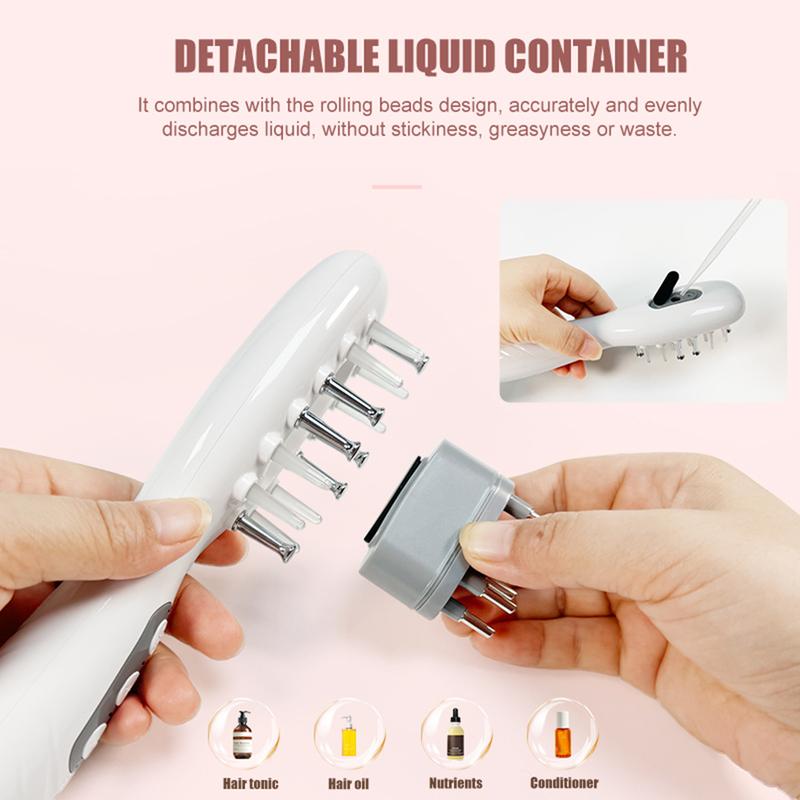 EMS Head Massage Brush Vibration Main brush Red Blue Purple LED Scalp Care Oil Applicator Hair Comb Health Care