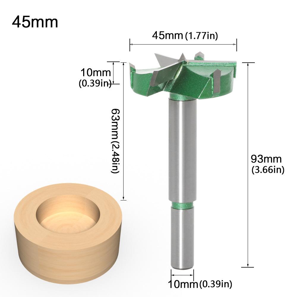 Three-Blade Woodworking Hole Opener Drill Bit Three-Blade 35Mm Punching Hinge Special Wooden Board Opening Round