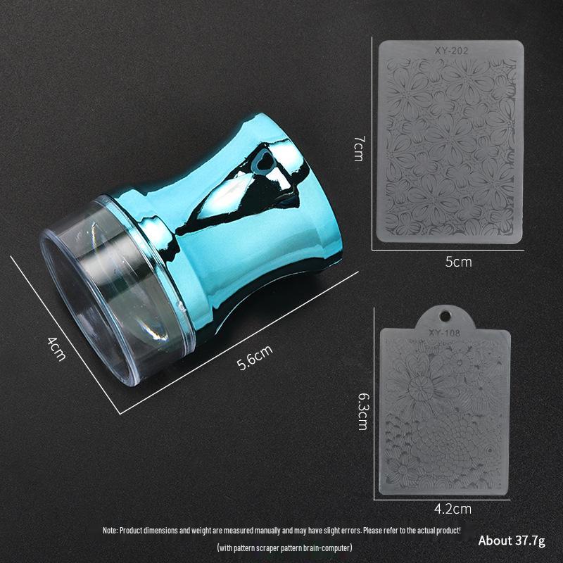 Large Silicone Nail Art Stamp with Lid - Single/Double Head French Design DIY Stamping Tools