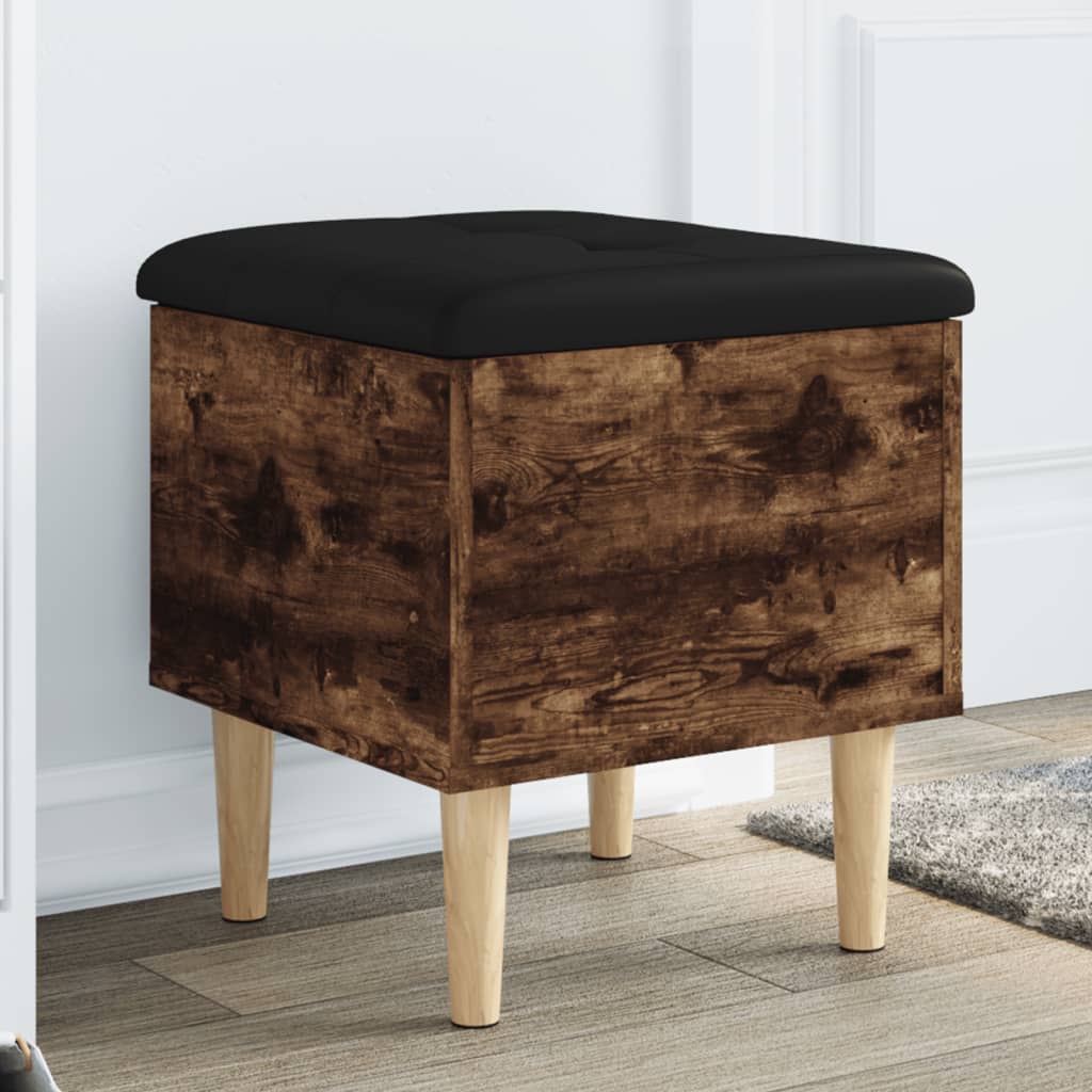 Storage Bench in Smoked Oak Finish 42 x 42 x 46 cm Engineered Wood