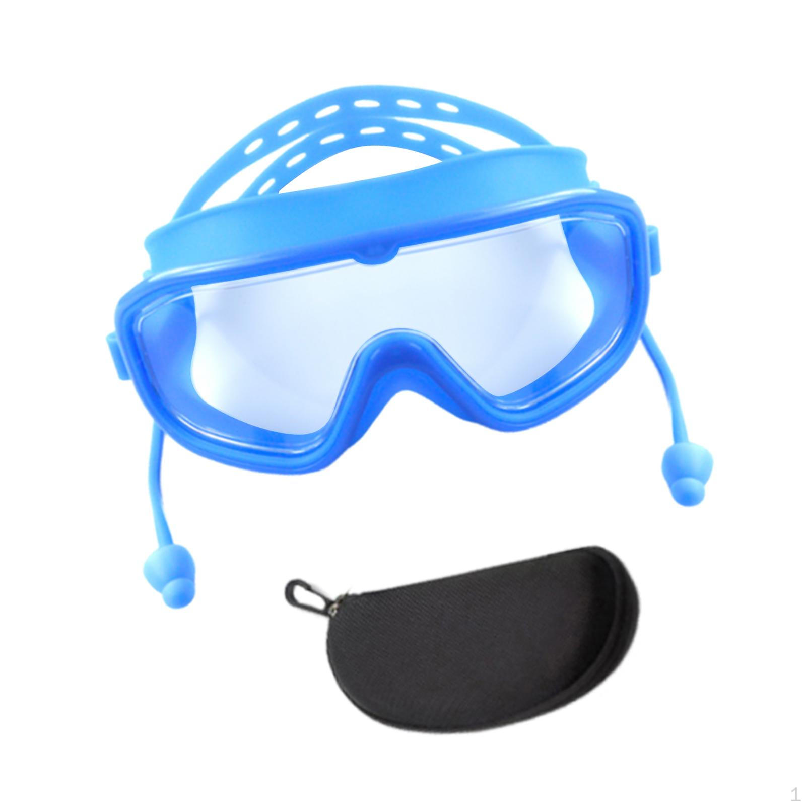 

Adjustable Swim Goggles for Adults with Earplugs And Clear Vision синий