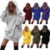 Damen S Einfarbig Locker Sitzendes Kapuzen-Sweatshirt
