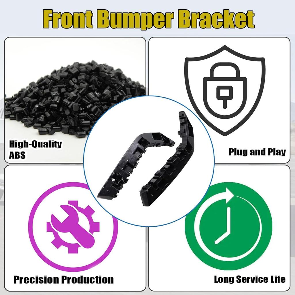 XQSMWF 2 Stück Stoßstangenhalter vorne Kompatibel mit Honda Civic DX EX LX Si 2016 2017 2018 2019 2020 2021 Ersetzt 71193TBAA00 71198TBAA00 HO1033109