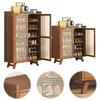 5/7 Tiers Shoe Storage Cabinet Rack with Doors Free Standing Shoe Rack Wooden Shoe Storage Shelves for Entryway Hallway Closet