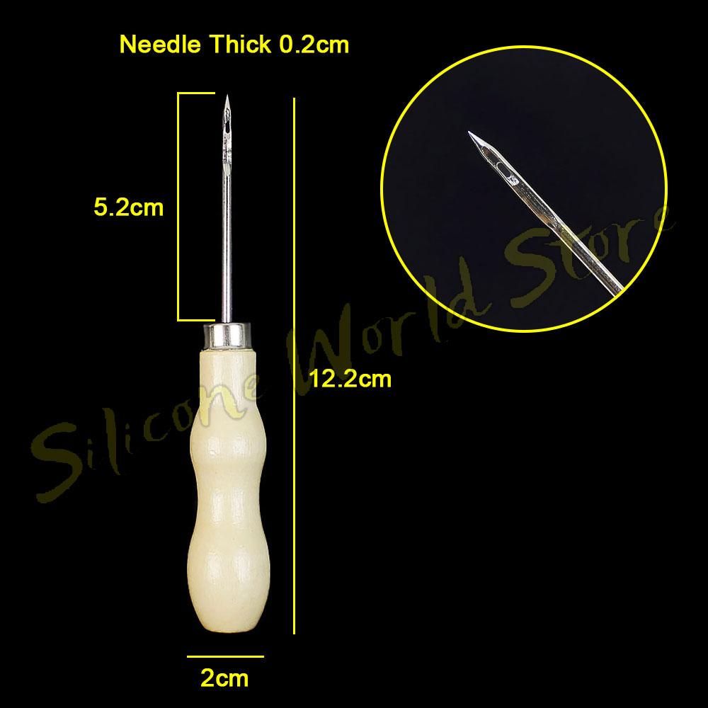 SW Handmade Crochet Leather Punch Tool Awl Cone Straight Head Elbow Center Hole DIY Sewing Parts Shoe Repair Candle Making Tools