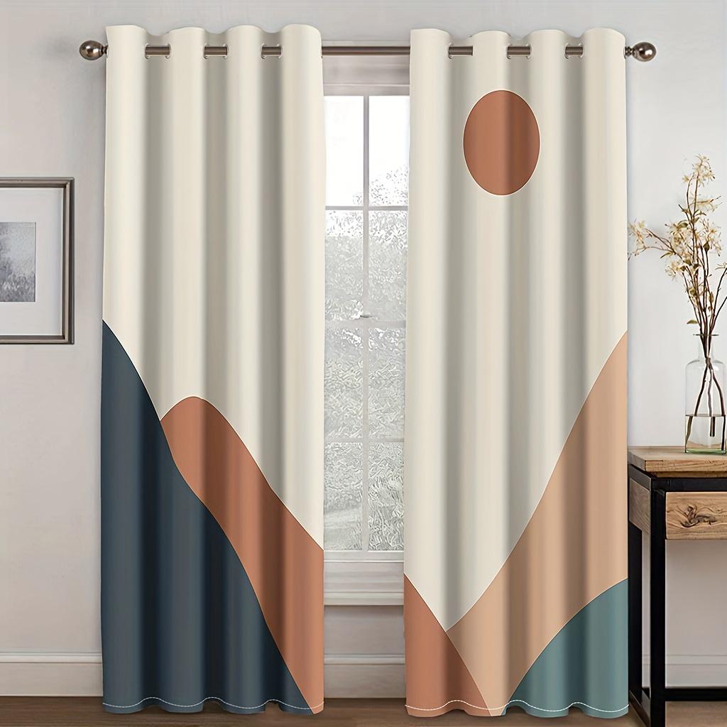 Abstract Tranpical Leaf Nordic Morandi Colorful Kid's Window Curtains Blinds for Living Room Bedroom Kitchen Door Home Decor2Pcs