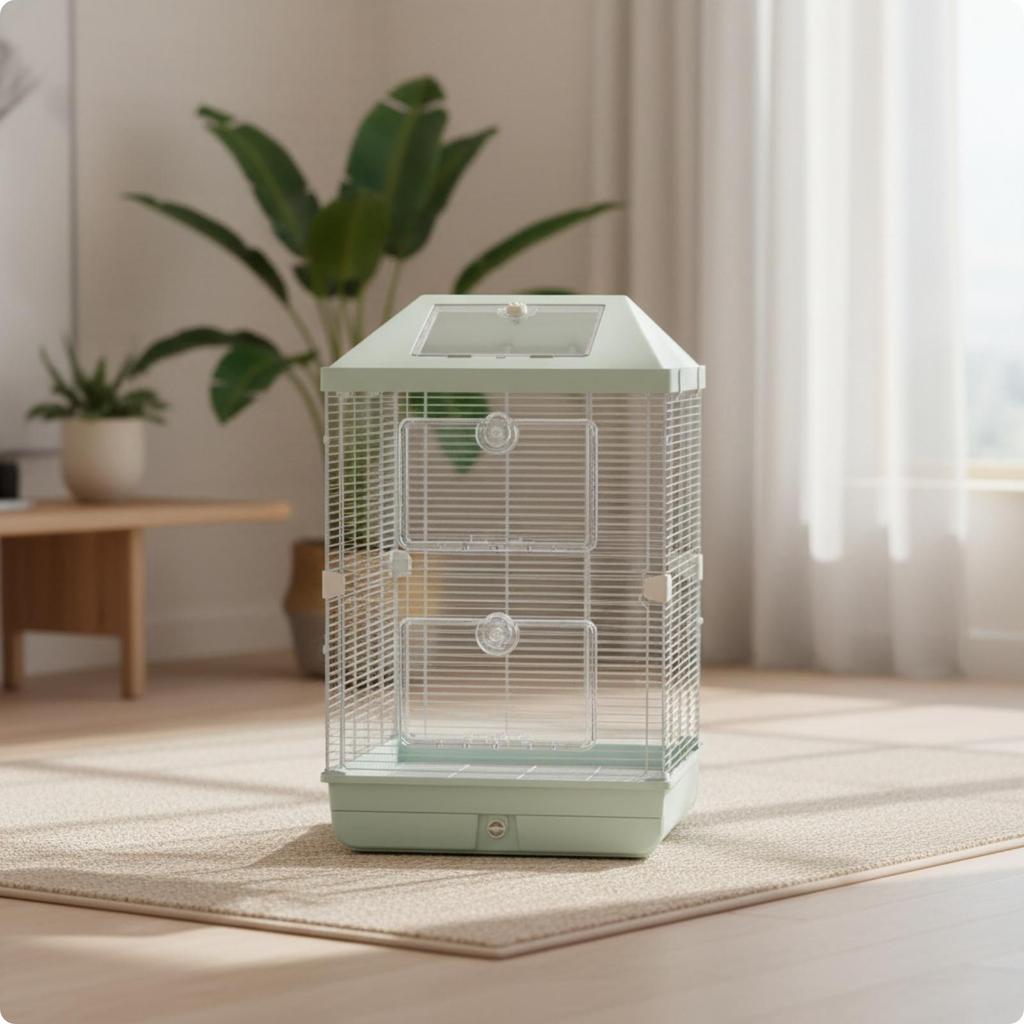 Großer Vogelkäfig Geräumig mit Acryl-Frontplatten