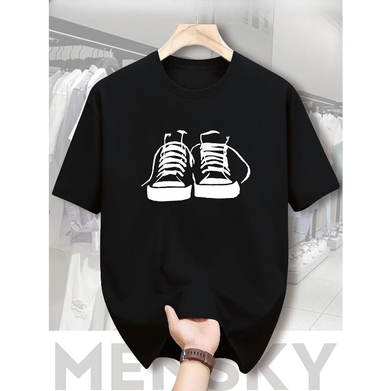 European Size Men's Heavyweight 180gsm T Shirt Black Crew Neck Street Trending Style Casual Tee Men's Clothes Comfortable Round Neck Shorts Sleeves