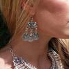 Women's Ethnic Jewelry Vintage Coins Drop Dangle Hook Long Chandelier Earrings