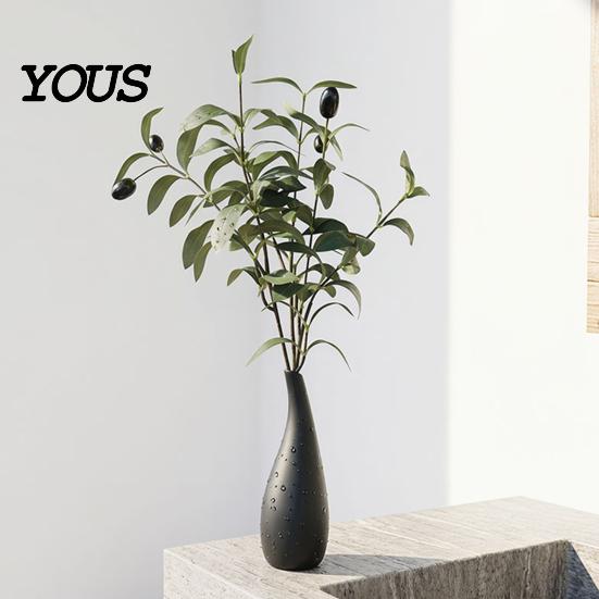 Lush Greenery for Farmhouse Style Faux Olive Branches Vase, Artificial Tree Branches, DIY Fake Indoor Plant Decor Living Room Plants, Realistic Stems,