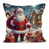 Santa Claus Christmas Pillowcase - Holiday Cushion Cover for Sofa & Lumbar Support