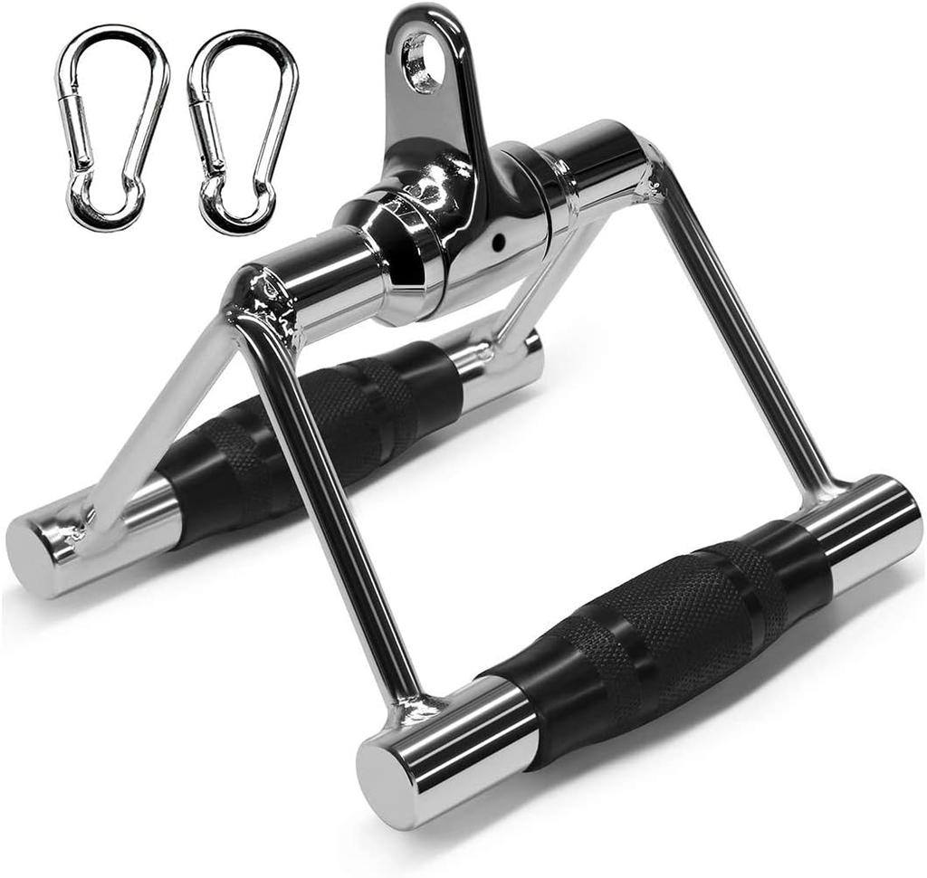 Triceps V-bar pushdown, with 360° rotation, V-shaped handle can rotate, rubber handle and 2 free quick clips