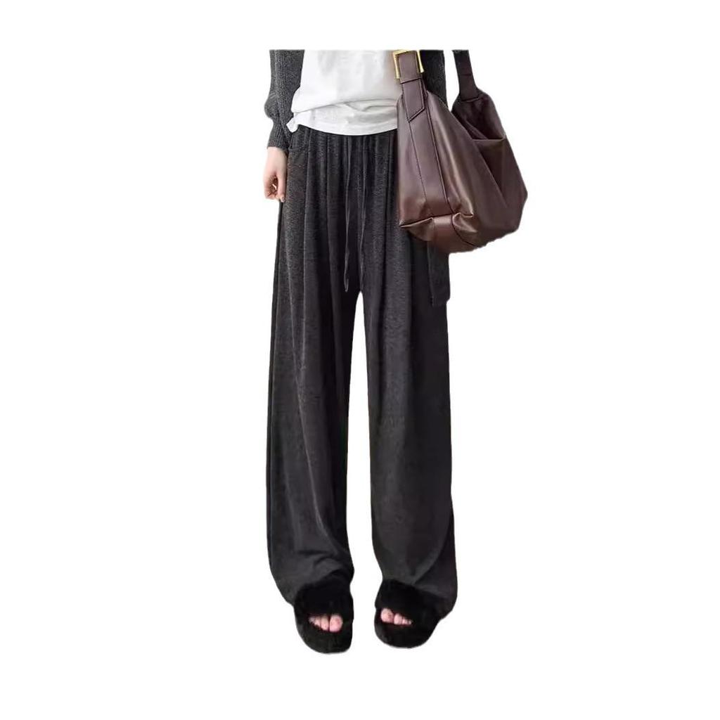 Women's Soft Winter Wide-Leg Pants - Loose, Thick, and Cozy for Autumn/Winter 2024