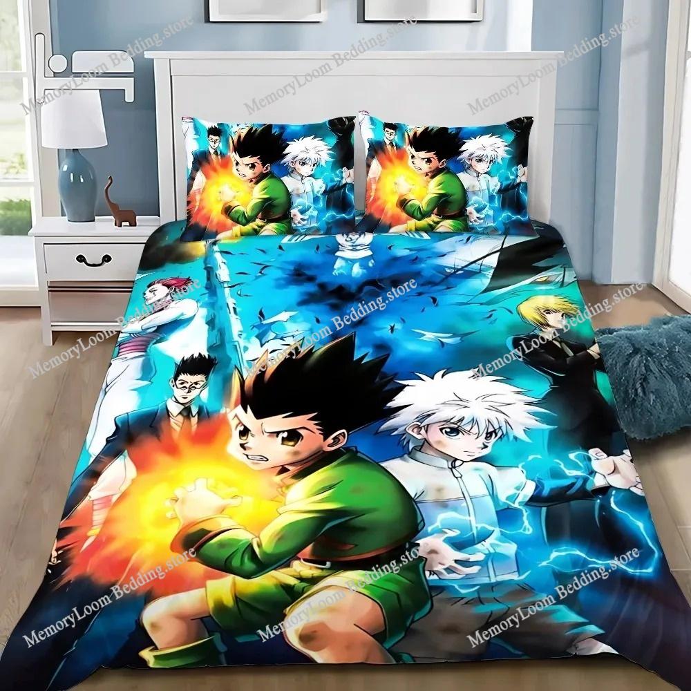 3D Printing Trendy Soft Hunter×Hunter Anime Bedding Set Duvet Cover Pillowcase Comforter King/Queen Size Boys Adult Bed Set