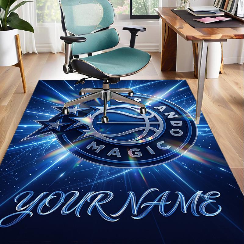 Custom Name Rug Basketball Orlando Logo Area Rug Suitable for Indoor And Outdoor,Carpets for Homes, Offices,Living Rooms,Home Decor,Christmas Gift
