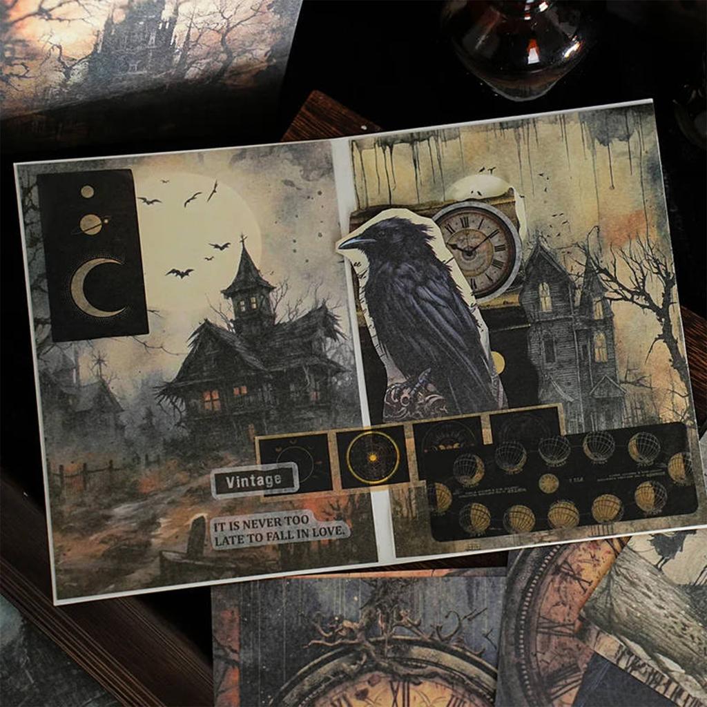 The Material Paper Is A Series Of Retro-themed Planner Decorations In The Dark.