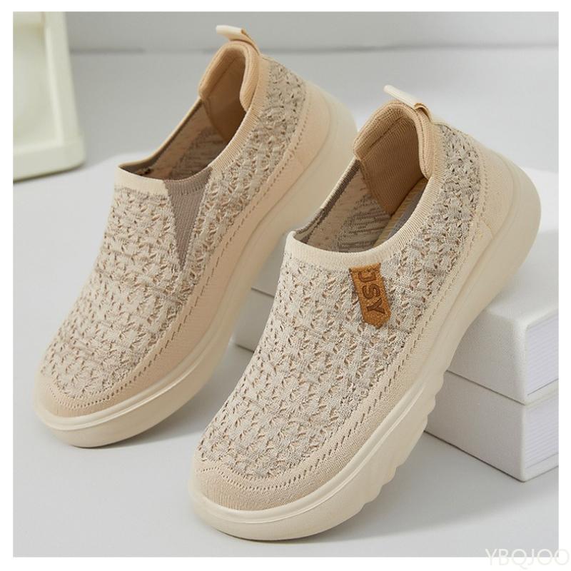 Mote Sommer pustende tykksåle dame allsidige nye fritidssko myk såle enkel lav utringning komfortable damesko