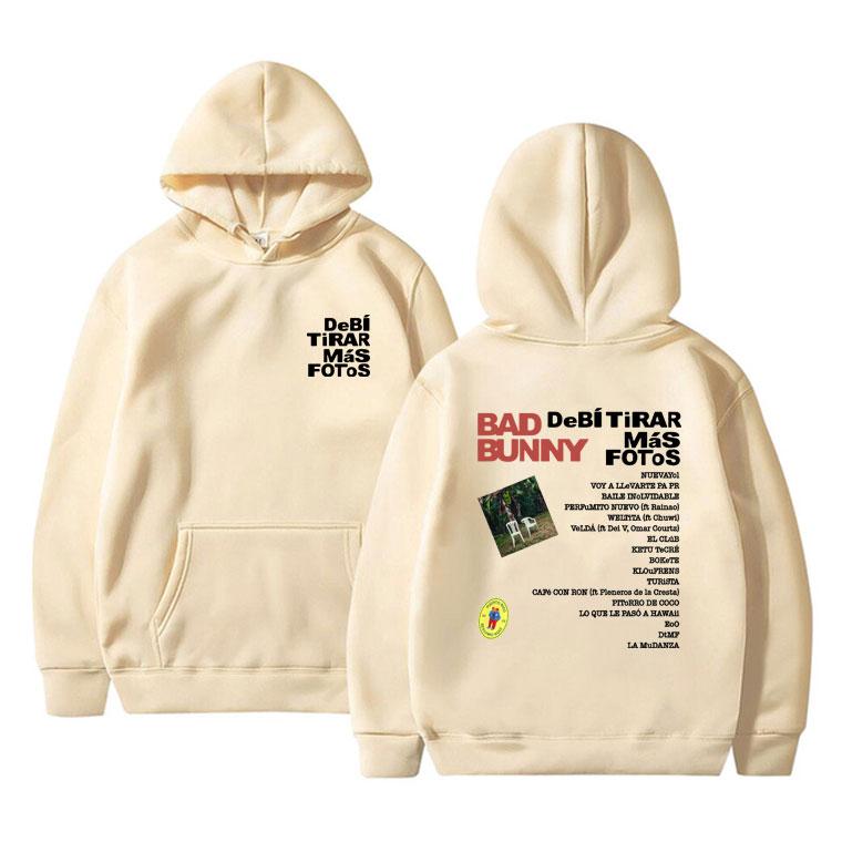 Žhavý rapper Bad Bunny 2025 Nové album Debi Tirar Mas Fotos DTMF Mikina Muži Ženy Móda Oversized Pulovr Pánské Vintage Mikiny