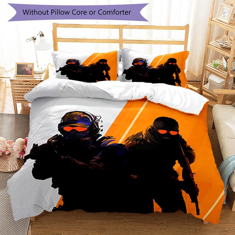 3pcs CS2 Bedding Set Duvet Cover Closure Includes 1 Duvet Cover & 2 Pillowcases, Soft and Comfortable for All Seasons.