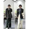 Women's High-End Grey Suit Jacket - Autumn 2025, Korean Style, Loose Casual Fit for Early Autumn