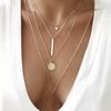 Bohemian Crescent Moon Star Multi Layered Necklaces For Women Choker Vintage Coin Cross Pendant Necklace Statement Jewelry 2024