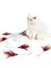 Swinging Spring Feather Cat Teaser with Suction Cup, Interactive Cat Toy with Sounding Bell, Teaser Wand Toys