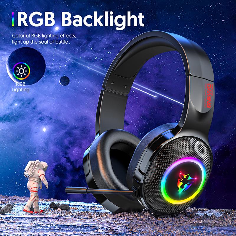 

USB-компьютерная гарнитура Игровая гарнитура Стерео Bass Surround Rgb Шумоподавление