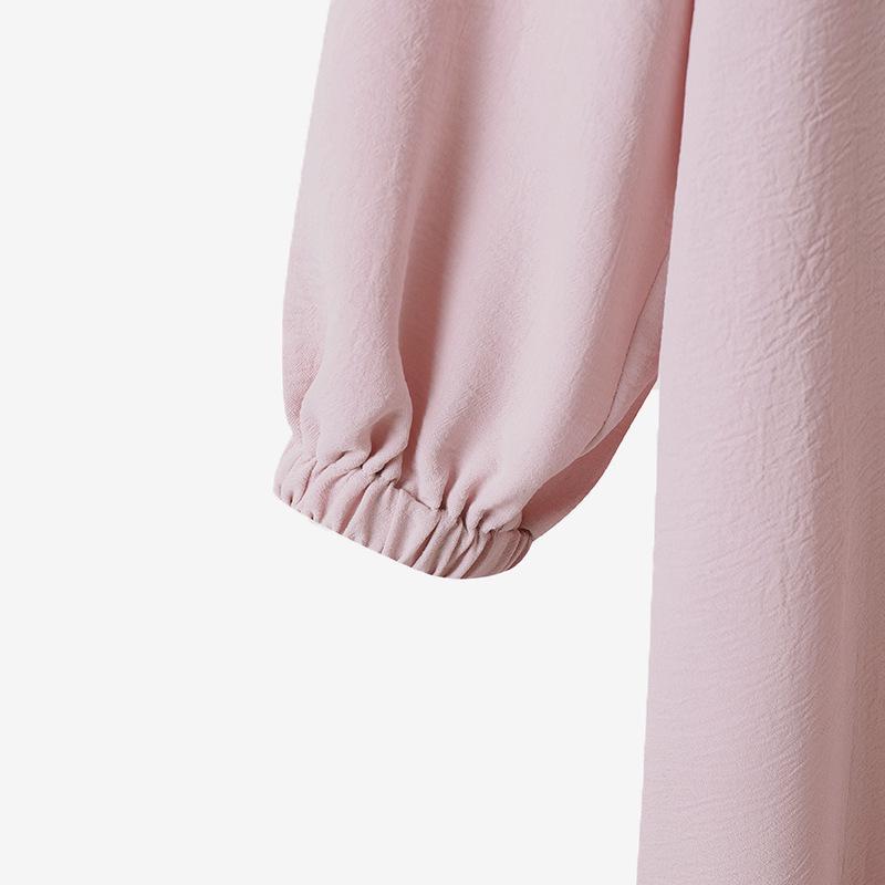 Brand 2025 Summer Women's Long Bubble Sleeve Muslim Dress
