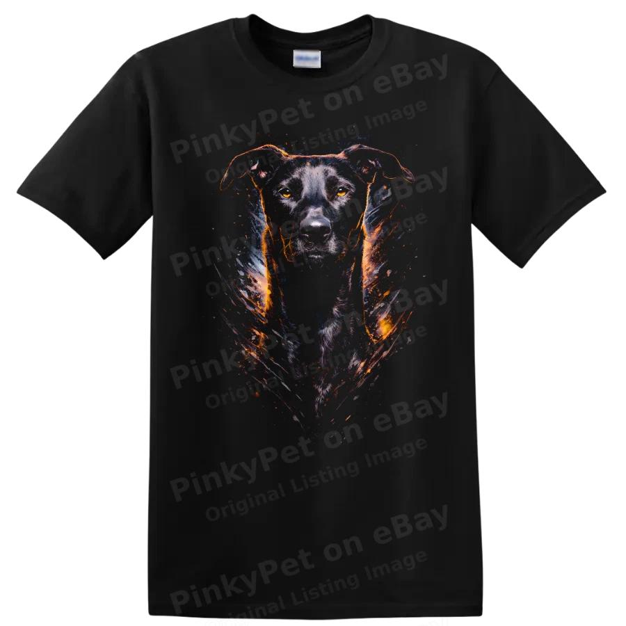 Black Dog Head T Shirt Cool Dog Art Graphic Tee for Dog Lovers