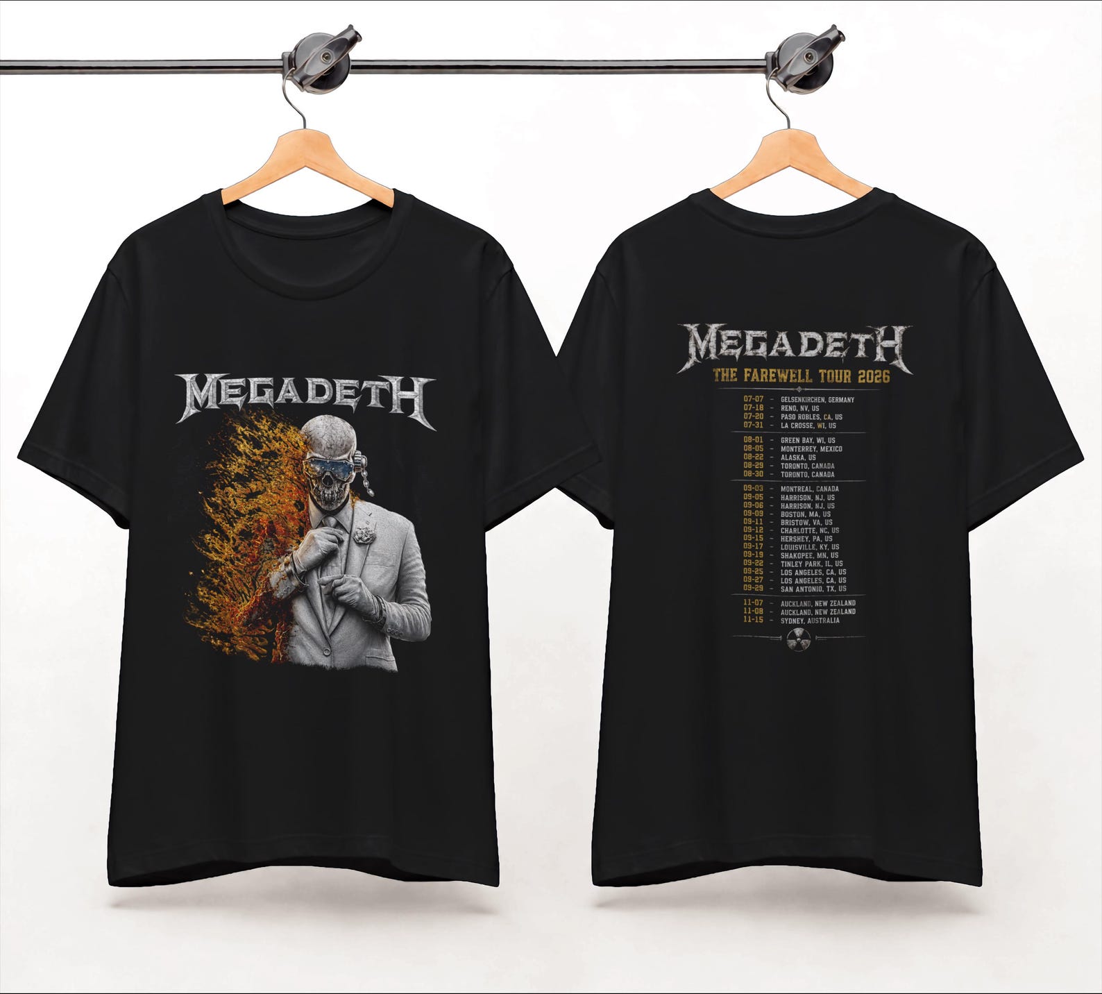 Megadeth Farewell Tour 2026 Vintage Band Tee Retro Metal Unisex Graphic Shirt Concert Apparel 2XL