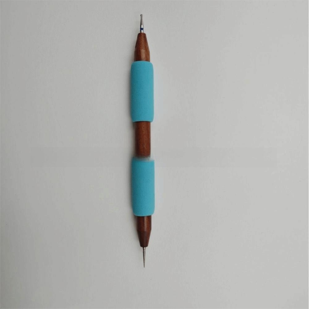 Wooden Handle Pottery Texture Carving Tools Stainless Steel Needle Double-ended Ceramic Texture Scraper Comfortable Grip