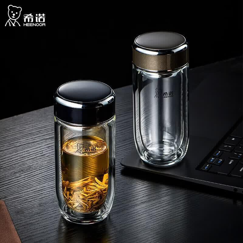 Xinuo Antibacterial Double-Layer Glass Cup 410mL