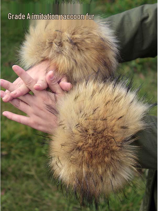 Women's Fluffy Faux Fur Wristband & Cuff Sleevelets