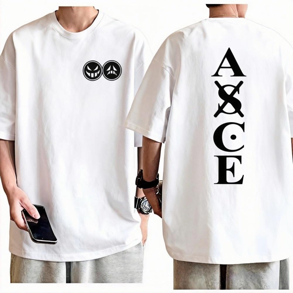 

One Piece Portgas D Ace TShirt Unisex Anime Graphic Print Crew Neck Pure Cotton Streetwear Fashion Tops For Men Women S