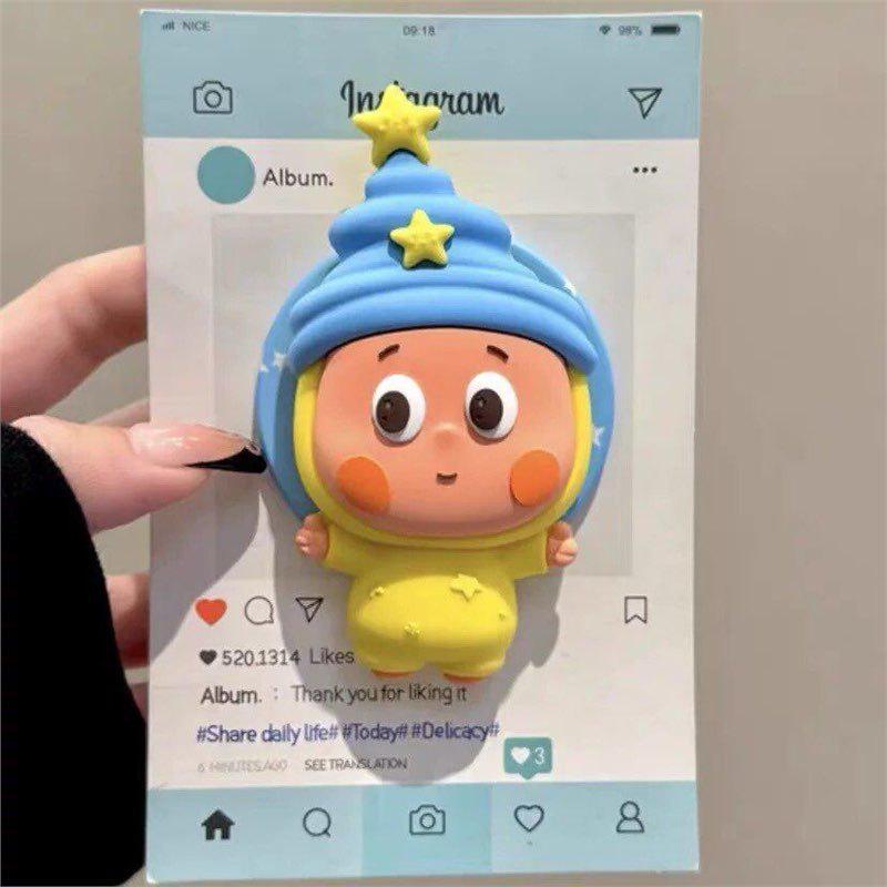 3D Silicone Cartoon Crying Star Mobile Phone Stand & Retractable Airbag Holder