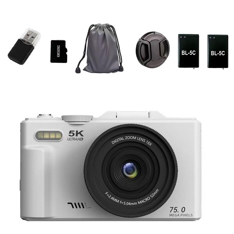 3-Inch Flip Screen WIFI 75MP 5K HD Beauty Digital Camera with CCD