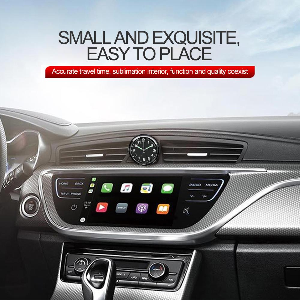 Universal Car Luminous Stick-On Digital Watch Diamond Quartz Clock Accessories Built-in Button Battery Car Air Vent Quartz Clock