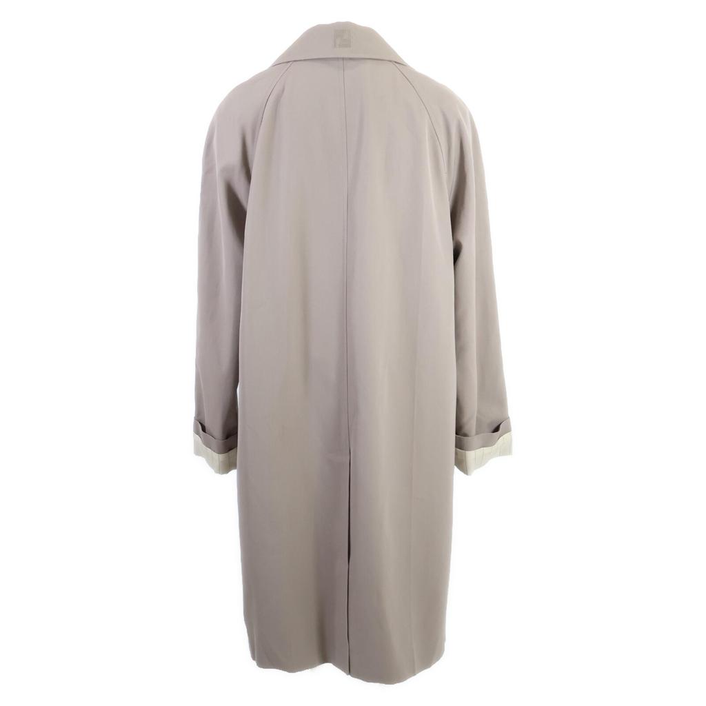 FENDI Domestic regular 23 year old FF6012ARU5 Wool cotton single-breasted long coat 38 greigeUsed